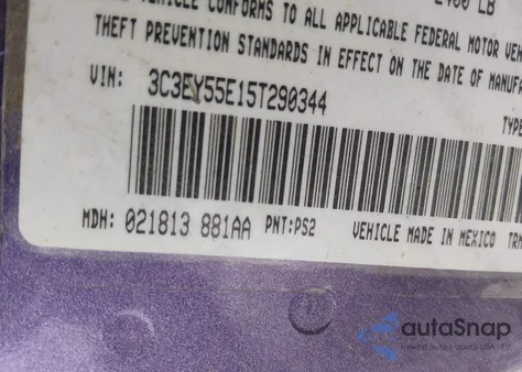 2005 Chrysler Pt Cruiser Touring from USA, damaged, VIN 3C3EY55E15T290344